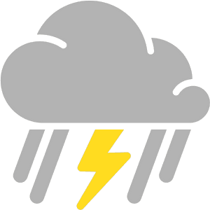 Simple Weather Icons Mixed Rain And Thunderstorms - Scattered Thunderstorm Weather Icon, HD Png Download PNG