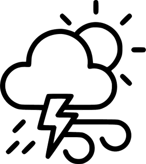 Weather Thunder Sun Wind Cloudy Lightning Comments - Sun And Thunder Black And White Clip Art PNG image with transparent background