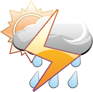 Thunderstorm Clipart Bad Weather Lightning Flashes - Lightning, HD Png Download PNG