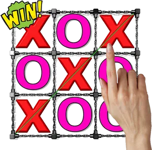 Tic Tac Toe Victory Hand Placement PNG Image