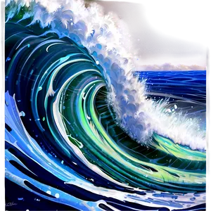 Tidal Wave Art Png Etu68 PNG Image