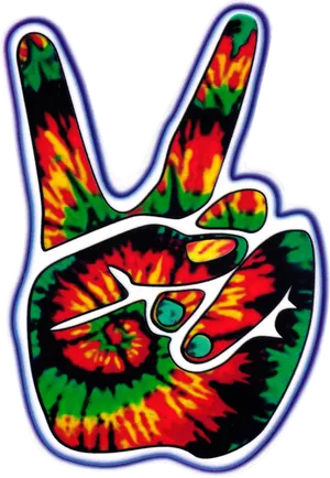 Tie Dye Peace Sign Hand Gesture PNG Image