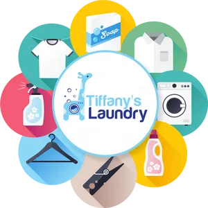 Tiffanys Laundry Service Graphic PNG Image