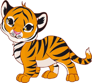 Tiger Cubs Cute Cartoon Animal Images On A Transparent - Tiger Clipart PNG image with transparent background