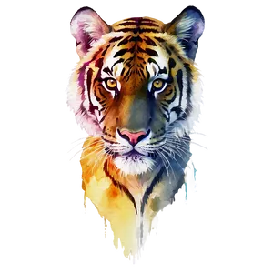 Tiger Face Watercolor Effect Png 06252024 PNG Image