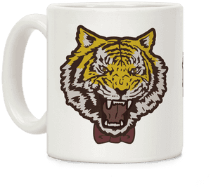 Tiger In A Bow Tie Coffee Mug - Yurio's Tiger Shirt (from Yuri!!! On Ice) PNG image with transparent background