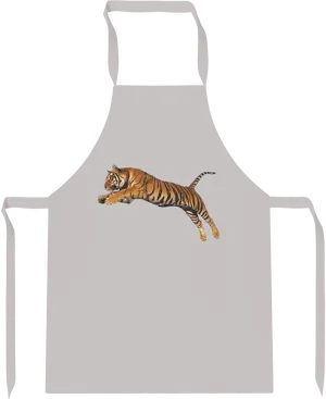 Tiger Print White Apron PNG Image