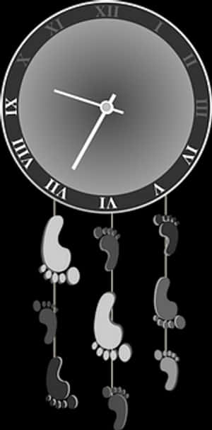 Time Marching Feet Clock PNG image with transparent background