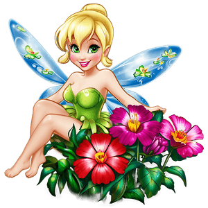 Tinkerbell and Flowers PNG 06112024 PNG image with transparent background