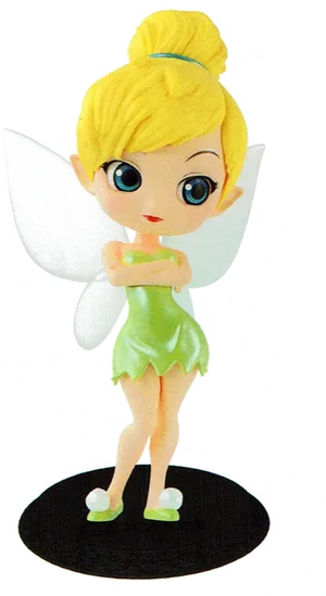 Tinkerbell Figurine Black Background PNG Image