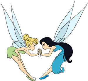 Tinkerbelland Friend Fantasy Art PNG Image