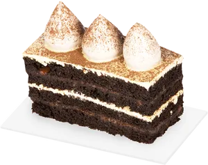 Tiramisu Cake Slice Dessert PNG Image