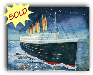 #titanic #titanicpainting #watercolor #ship #nauticaldecor - Watercolor Painting, HD Png Download PNG image with transparent background