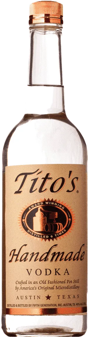 Titos Handmade Vodka Bottle PNG Image