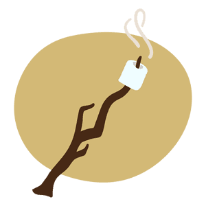 Toasted Marshmallowon Stick PNG image with transparent background