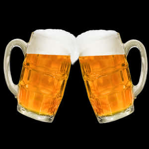 Toasting Beer Mugs PNG image with transparent background