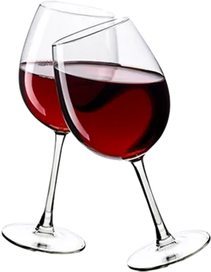 Toasting Red Wine Glasses PNG Image