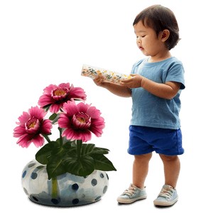 Toddler and Flowers PNG 06112024 PNG with transparent background