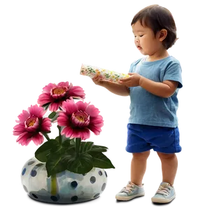 Toddler And Flowers Png 06112024 PNG Image