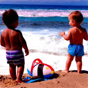 Toddler at Beach PNG cym PNG with transparent background