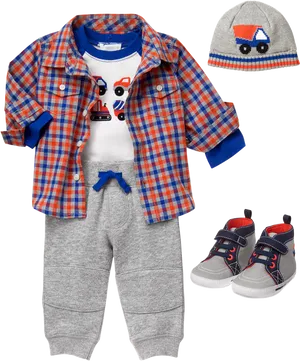 Toddler Boys Casual Outfit Set PNG Image