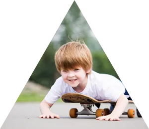 Toddler Skateboard Fun PNG Image