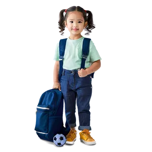 Toddler With Bookbag Png Aoc PNG Image