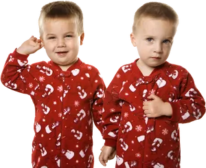 Toddlersin Christmas Pajamas PNG Image