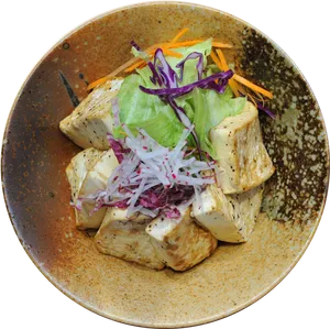 Tofu Salad Bowl Dish PNG Image