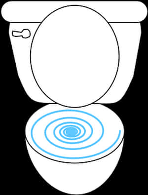 Toilet Bowl Outlinewith Blue Water Ripples PNG image with transparent background