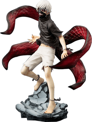 Tokyo Ghoul Anime Figure Action Pose PNG image with transparent background