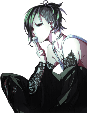 Tokyo Style Rebel Anime Character PNG image with transparent background