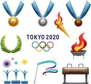 Tokyo2020 Olympics Icons Set PNG Image