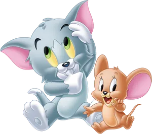 Tomand Jerry Friendly Moment PNG Image