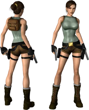 Tomb Raider Classic Lara Croft Model PNG Image