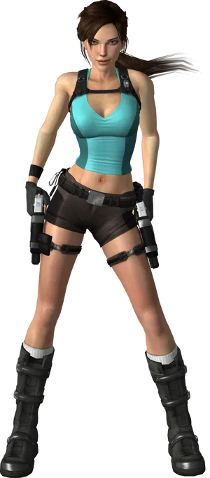 Tomb Raider Iconic Character Pose PNG Image