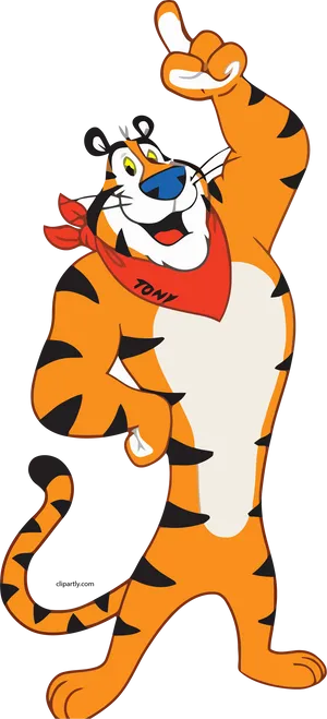 Tony The Tiger Pointing Up PNG Image