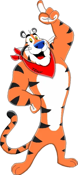 Tony The Tiger Pointing Up PNG Image