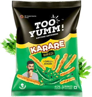 Too Yumm Karare Chilli Achari Snack Packet PNG Image