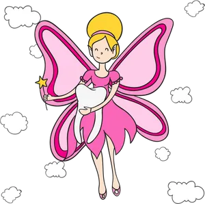 Tooth Fairy Holding Giant Tooth PNG Image