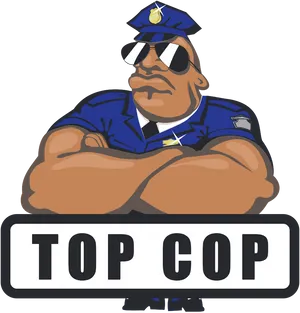 Top Cop Cartoon Character PNG Image