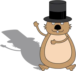 Top Hat Groundhog Cartoon PNG Image