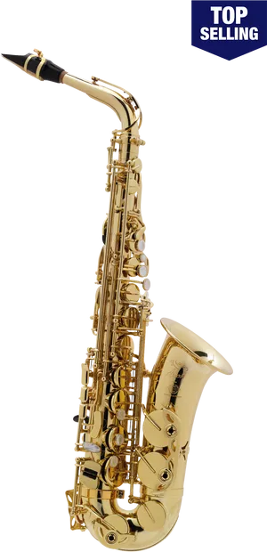 Top Selling Golden Saxophone PNG Image