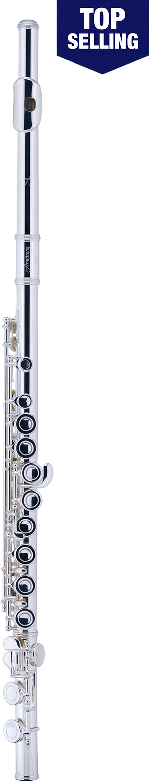 Top Selling Silver Flute Vertical View PNG image with transparent background