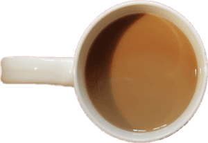 Top View Coffee Cup Filled With Beverage PNG with transparent background