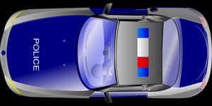 Top View Police Car Illustration PNG image with transparent background