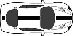 Top View White Race Car Vector PNG Image