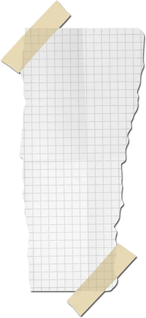 Torn Grid Paperwith Tape PNG Image