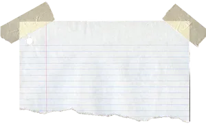 Torn Lined Paperwith Tape PNG Image