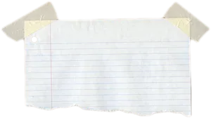 Torn Note Paperwith Tape PNG Image